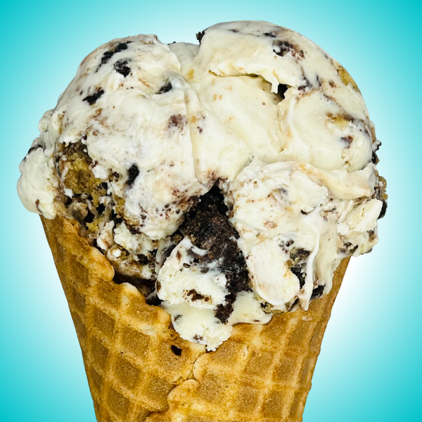 Brookie flavor with brownie and chocolate chip cookie pieces