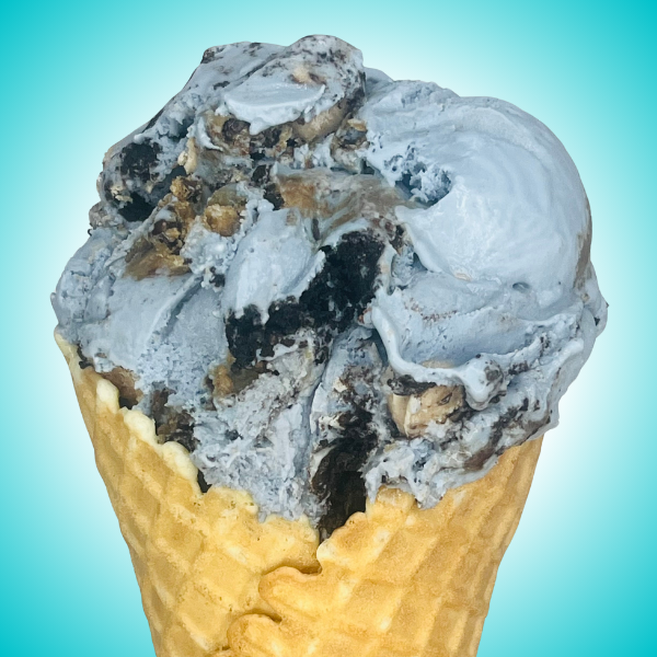 Cookie Monster flavor, naturally colored blue with cookies